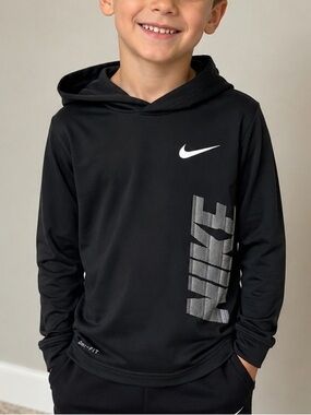 Nike Black Kids' Hooded Performance Sweatshirt